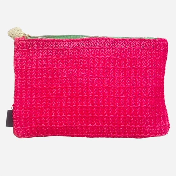 Ipsy vibrant hot pink make up glam bag March 2025 zipper plastic fabric - Picture 1 of 7